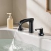 VEVOR Roman Tub Faucet, 3 Hole Waterfall Bathtub Faucet, Zinc Alloy Bath Tubs Faucets Set with 2 Handles, Deck Mount Bath Tub Faucets Set, Black - 2 of 4