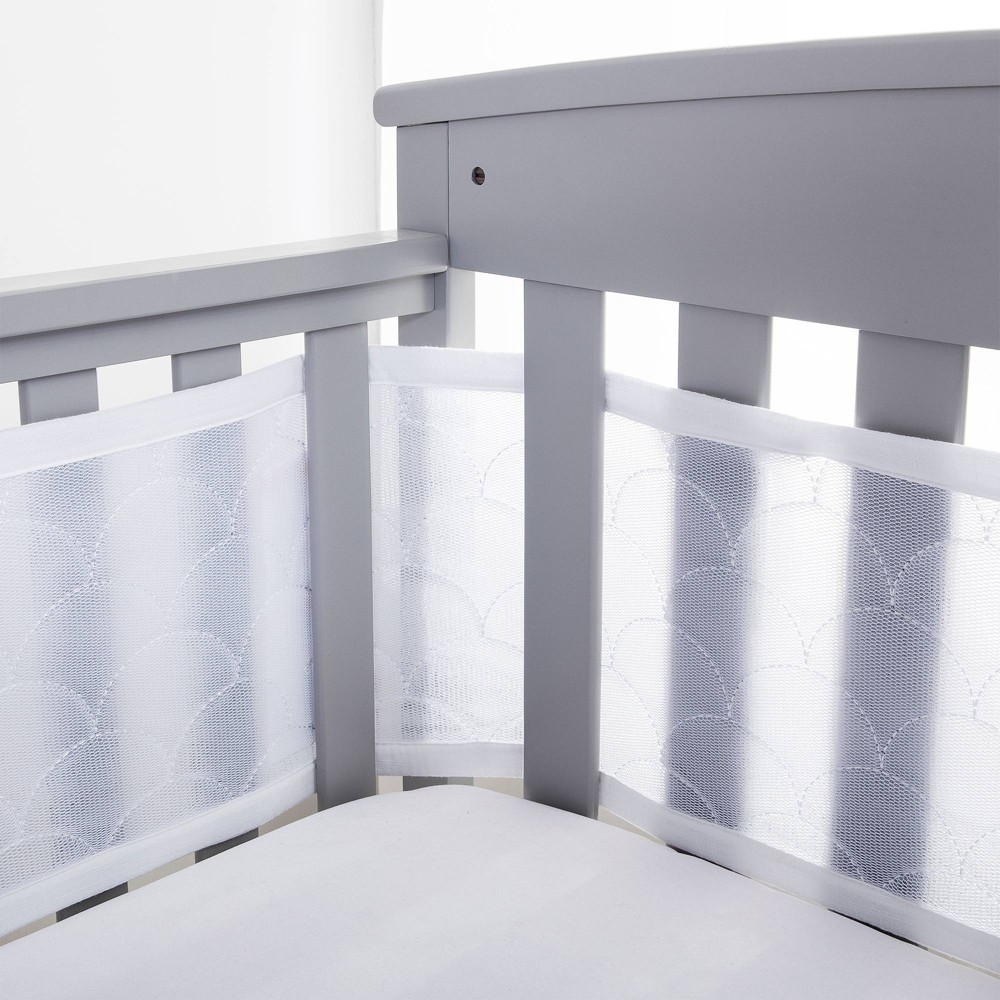 BreathableBaby Breathable Mesh Crib Liner - Deluxe Sheer Quilted Collection - Scallops
