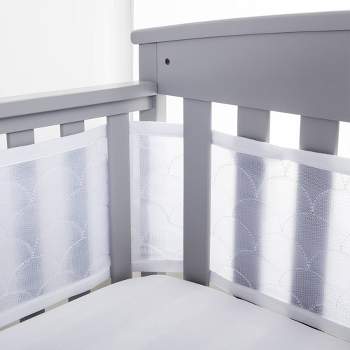 BreathableBaby Breathable Mesh Crib Liner - Deluxe Sheer Quilted Collection - Scallops