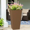 Dovelina Modern Tapered All - Weather Brown Metal Planter Box - 3 of 4
