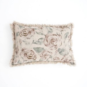 SEVOBAL Bed Pillows Bohemian Linen Printed Cushion with Decorative Fringes, Elegant Home Decor Accent for Bedroom, Multicolored, 16"*24"*2" - 1 of 4