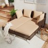 Tangkula Outdoor Rattan Double Daybed Wicker Chaise Lounge for 2 w/ Seat & Back Cushions - 4 of 4