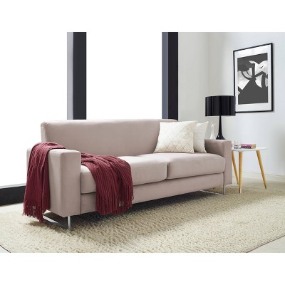 Baylie Mid-Century Reclining Sofa in Plush Black Velvet