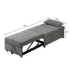 4 in 1 Adjustable Footstool Bed Stool Guest Sofa Chair, Modern Sleeper Sofa Guest Bed with Adjustable Backrest and Pillow for Bedroom - 2 of 4
