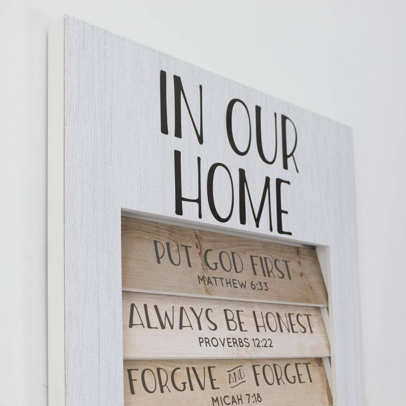 In Our Home Inspirational Shutter Window Plaque Farmhouse Wall Sign Panel White - American Art Decor, 6 of 9