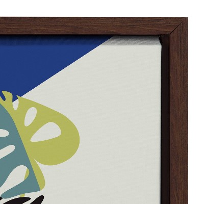 Chill Out Saturday Abstract Canvas Wall Art with Brown Frame