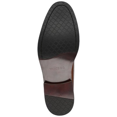 Brown Faux Leather Wingtip Lace-up Dress Shoe, Size 9.5