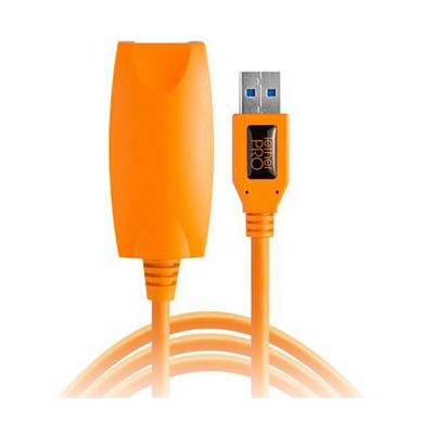 Tether Tools TetherPro 16' USB 3.0 SuperSpeed Active Extension Cable, Hi-Visibility Orange 