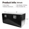 Gulches 36 inch Heavy Duty Black Aluminum Tread Tool Box Truck Trailer Underbody Storage+Locks With T-Handle Latch Key - 3 of 4