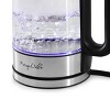 MegaChef 1.7L Glass Electric Tea Kettle: 1000W Borosilicate Glass, Stainless Steel Lid, Plastic Handle, Hand Wash, Clear - 3 of 4