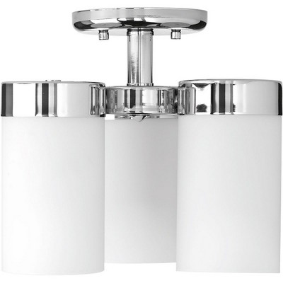 Polished Chrome 3-Light Glass Semi-Flush Mount