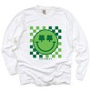 S.W.Smiley Clover Eyes Smiley - Women's Garment Dyed Long Sleeve Graphic T-Shirt - 2 of 4