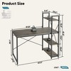 Bestier 47" Computer Desk with Adjustable Shelves, Writing Desk with Reversible Bookshelf, Retro Grey Oak-Dark - 4 of 4