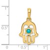 Black Bow Jewelry 14k White or Yellow Gold Turquoise Chamseh Pendant, 13 x 25mm - 3 of 4