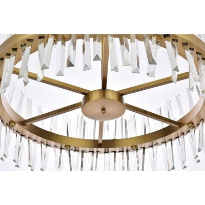 Serephina 32" Satin Gold Crystal Round Chandelier