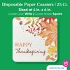 Big Dot of Happiness 25 Ct Fall Foliage Thanksgiving Drink Coasters, 4-Inch Disposable Square Paper Coasters for Autumn Leaves Friendsgiving Party - 4 of 4