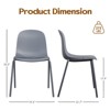 GlasFlength Dining Sets, Modern Plastic Stackable Dining Chair Set of 4 with Metal Legs for Indoor or Outdoor, Gray, 17.7"*16.1"*33.3" - 2 of 4