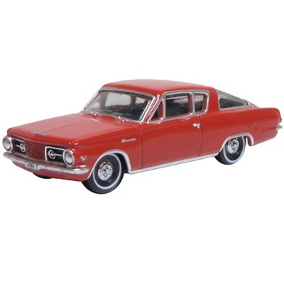 1965 Plymouth Barracuda Red 1/87 (HO) Scale Diecast Model Car by Oxford Diecast