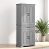 Tall Bathroom Storage Cabinet with Doors and Drawer, Adjustable Shelf, MDF Cabinet Organizer with Rack, Anti-Tip Device - 2 of 4