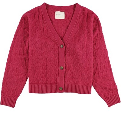 Lucky Brand Womens Cable Knit Cardigan Sweater