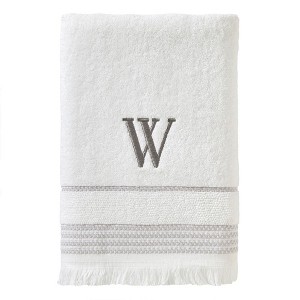 SKL Home By Saturday Knight Ltd Casual Monogram Bath Towel W - 28X54", White - 1 of 1