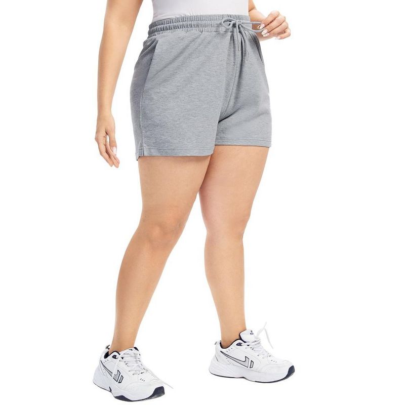 Women Plus Size Comfy Sweat Shorts Drawstring Elastic High Waist Casual Summer Yoga Lounge Shorts, 2 of 7