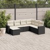 vidaXL Garden Sofa Set Black PE Rattan Large Adjustable Feet - 2 of 4