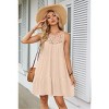 Coolmee Women Halter Neck Mini Dress Sleeveless Hollow Out A-Line Summer Dress - 3 of 4