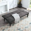 MAYEERTY 69 Inch Futon Sofa Bed Quick Conversion, Sturdy Faux Wood Frame, Faux Suede Cushions - 3 of 4