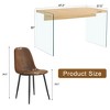 NicBex 5 Piece Dining Table Set,Wood Texture MDF Dining Table with Tempered Glass Legs,4 Suede/Mid-Back Chairs for Kitchen/Apartment,Brown - 3 of 4