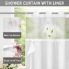 Aoibox No Hook Shower Curtain with Snap in Fabric Liner Set, White Waffle Design for Bathroom, Easy Installation & Removable Liner - 4 of 4