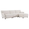 YOOCOZZ Chenille Sectional Sofa with Charging Ports, Petal Armrest Design and Movable Ottoman, 4 Seats - 2 of 4