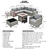 XIZZI 9-Piece Wicker Outdoor Patio Fire Pit Sectional Sofa Set with Cushions, All Weather Conversation Couch Set and Swivel Rocking Chairs - 3 of 4