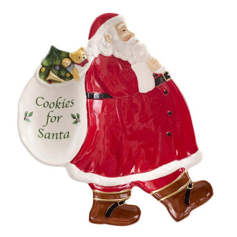 Spode Christmas Tree Figural Cookies For Santa Platter - 12 Inch, 1 of 4