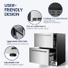 ZAFRO 24" Built-In Beverage Cooler, 145 Can Capacity, Double Drawer Design, Silver.  Perfect for Kitchen, Outdoor, or Commercial Use. - 4 of 4