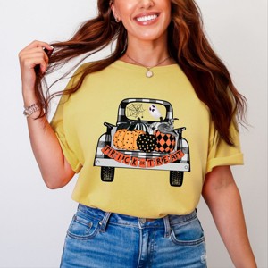 Trick Or Treat Truck - Women's Garment Dyed Graphic T-Shirt - 1 of 4