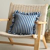 Amelie Home Nautical Indigo Thin Striped Square Throw Pillow - image 3 of 4