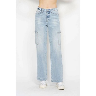 Women's High Waist Cargo Wide Leg Jean - Judy Blue