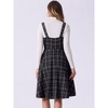 INSPIRE CHIC Women's Sleeveless Square Neck Plaid A-Line Pinafore Overall Tweed Dresses - 3 of 4