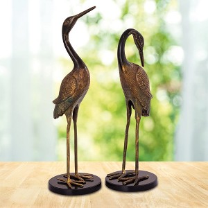 SPI Home Brass Heartwarming Crane Couple – Elegant 19.5" Sculpture for Home or Garden Display - 1 of 3