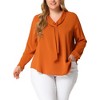 Agnes Orinda Women's Plus Size Long Sleeve Elegant Tie Chiffon Formal Office Blouses - 2 of 4