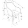Dining Chair, Set Of 2, Side, Upholstered, Kitchen, Dining Room, White Leather Look, Chrome Metal, Contemporary, Modern - 3 of 4