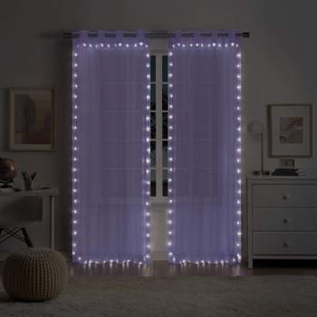 Kids' Sheer Starlight Light Up Hookless Curtain Panel Lights with Remote Control - Eclipse
