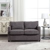 NicBex Loveseat Sofa with Soft Cushion and Side Pocket Modern Upholstered 2 Seater Loveseat Couch for Living Room,Bedroom,Gray - 2 of 4