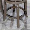 24" Counter Stool, Weathered Finish, Fabric Seat, 360¡ã Swivel, Solid Hardwood Frame, Modern Farmhouse Design - 3 of 4
