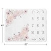 Sweet Jojo Designs Girl Baby Milestone Blanket Watercolor Floral Pink and Grey - 3 of 4