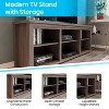 Emma and Oliver Cube Style TV Stand for up to 80" TV's - 65" Media Console with 6 Open Storage Shelves - 3 of 4
