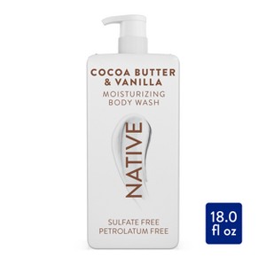 Native Moisturizing Body Wash - Cocoa Butter & Vanilla - Sulfate Free - Paraben Free - 18 fl oz - 1 of 4