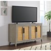 Banks 60" Rattan 4 Door Driftwood TV Stand - 2 of 4