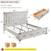 SinCiDo Farmhouse King-Sized Bed Frame 54" Headboard with 2 Large Drawers, Supported By Wooden Strips, No Spring Mattress Required, Noise Free - 3 of 4